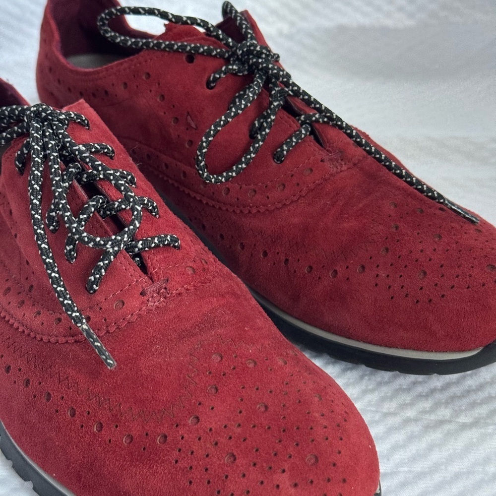 Cole Haan Red Suede Oxford Shoes - Picture 6 of 6